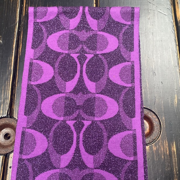 Coach Signature Wool Blend Scarf - Picture 9 of 12